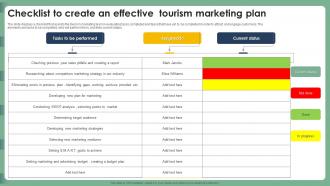Checklist To Create An Effective Tourism Marketing Plan