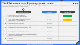 Checklist To Create Employee Engagement Model