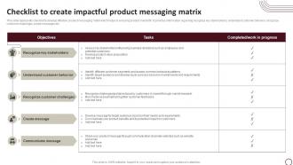 Checklist To Create Impactful Product Messaging Matrix