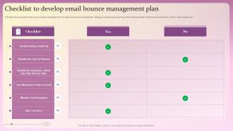 Checklist To Develop Email Bounce Management Plan