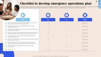 Checklist To Develop Emergency Operations Plan