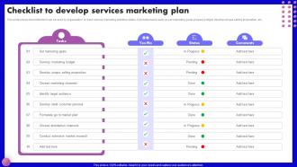 Checklist To Develop Services Marketing Plan SEO Marketing Strategy Development Plan
