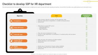 Checklist To Develop Sop For HR Department