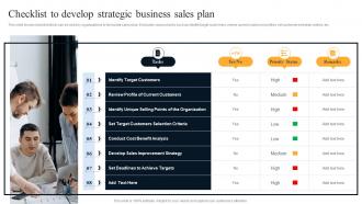 Checklist To Develop Strategic Business Sales Plan
