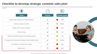 Checklist To Develop Strategic Cosmetic Sales Plan