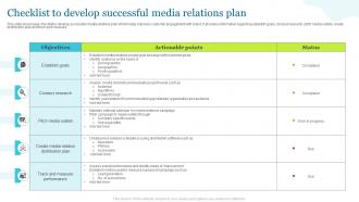 Checklist To Develop Successful Media Relations Plan
