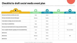 Checklist To Draft Social Media Event Plan