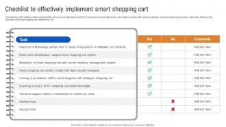 Checklist To Effectively Implement Smart Shopping How IoT In Inventory Management Streamlining IoT SS