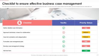 Checklist To Ensure Effective Business Case Management