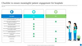 Checklist To Ensure Meaningful Patient Engagement For Hospitals