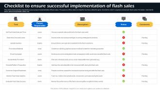 Checklist To Ensure Successful Implementation Of Flash Sales