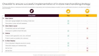 Checklist To Ensure Successful Implementation Strategy Retail Merchandising Best Strategies For Higher