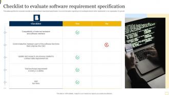 Checklist To Evaluate Software Requirement Specification