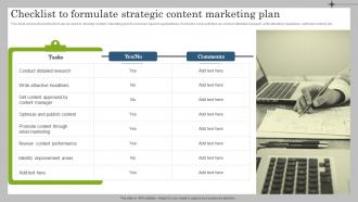 Checklist To Formulate Strategic Content Marketing Plan Marketing Plan To Launch New Service