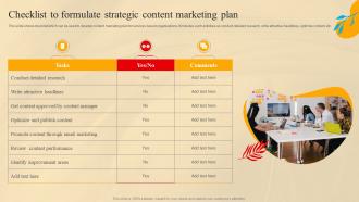 Checklist To Formulate Strategic Content Marketing Plan Social Media Marketing