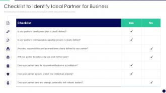 Checklist To Identify Ideal Partner For Business Effectively Managing The Relationship