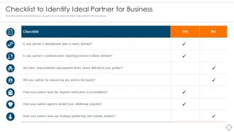 Checklist To Identify Ideal Partner For Business Ensuring Business Success Maintaining