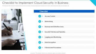 Checklist To Implement Cloud Security In Business Cloud Information Security