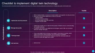 Checklist To Implement Digital Twin Technology Digital Twin Technology IT