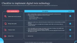 Checklist To Implement Digital Twin Technology Process Digital Twin
