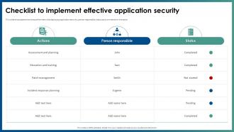 Checklist To Implement Effective Application Security