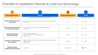 Checklist To Implement Firewall As A Service Technology Firewall Virtualization
