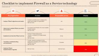 Checklist To Implement Firewall As A Service Technology Ppt Infographic Template Show