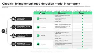 Checklist To Implement Fraud Detection Model In Company