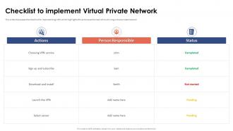 Checklist To Implement Virtual Private Network