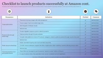 Checklist To Launch Products Successfully At Amazon Amazon Growth Initiative As Global Leader Colorful Customizable