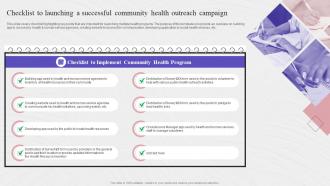 Checklist To Launching A Successful Community Health Complete Guide To Community Strategy SS