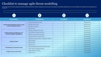 Checklist To Manage Agile Threat Modelling Playbook For Responsible Tech Tools