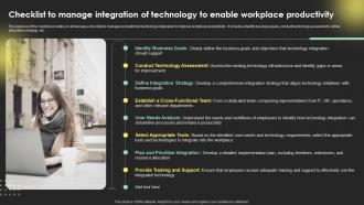Checklist To Manage Integration Of Technology Digital Transformation Strategies Strategy SS