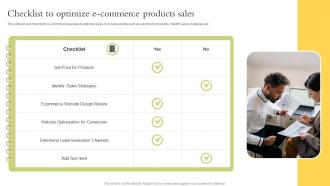 Checklist To Optimize Ecommerce Products Sales