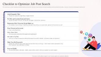 Checklist To Optimize Job Post Search Promoting Employer Brand On Social Media