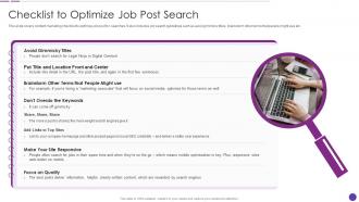 Checklist To Optimize Job Post Search Social Recruiting Strategy
