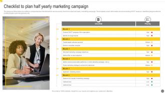 Checklist To Plan Half Yearly Marketing Campaign