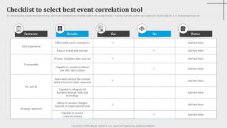 Checklist To Select Best Event Correlation Tool Introduction To Aiops AI SS V