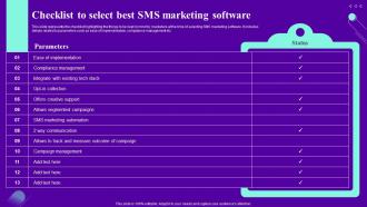 Checklist To Select Best Sms Marketing Software Ppt Inspiration