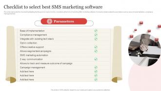 Checklist To Select Best SMS Marketing Software SMS Marketing Guide To Enhance