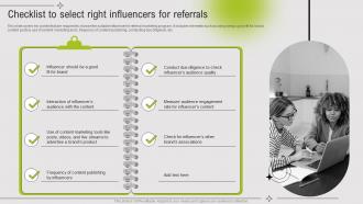 Checklist To Select Right Influencers For Referrals Guide To Referral Marketing