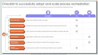 Checklist To Successfully Adopt And Scale Process Orchestration