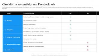 Checklist To Successfully Run Facebook Ads Facebook Advertising Strategy SS V