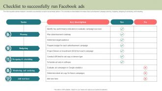 Checklist To Successfully Run Facebook Ads Step By Step Guide To Develop Strategy SS V