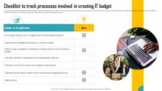 Checklist To Track Processes Involved In Creating It Budget