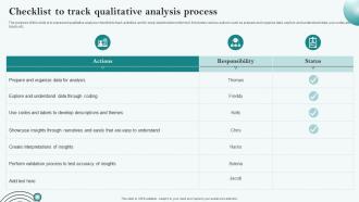 Checklist To Track Qualitative Analysis Process