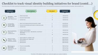 Checklist To Track Visual Identity Building Initiatives Strategic Brand Management Toolkit Idea Downloadable