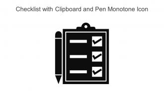 Checklist With Clipboard And Pen Monotone Icon In Powerpoint Pptx Png And Editable Eps Format