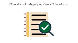 Checklist With Magnifying Glass Colored Icon In Powerpoint Pptx Png And Editable Eps Format