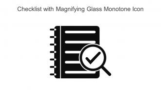 Checklist With Magnifying Glass Monotone Icon In Powerpoint Pptx Png And Editable Eps Format